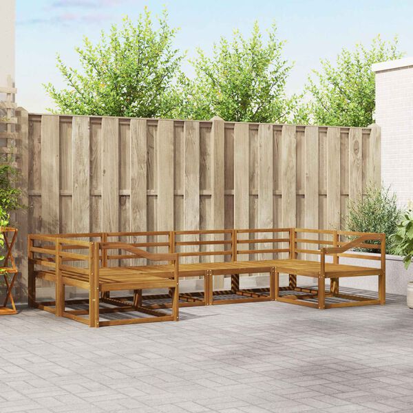 vidaXL Zestaw sof na zewnątrz 6 pcs Naturalny Lite Drewno Akacji