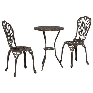 vidaXL Zestaw Bistro Ogrodowego 3 szt. kolor bronzu Aluminium