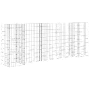 vidaXL Donica gabionowa w kształcie H, drut stalowy, 260x40x100 cm