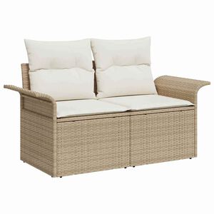 vidaXL Sofa Ogrodowa z poduszką Beżowy 141 x 62 x 69cm polirattan