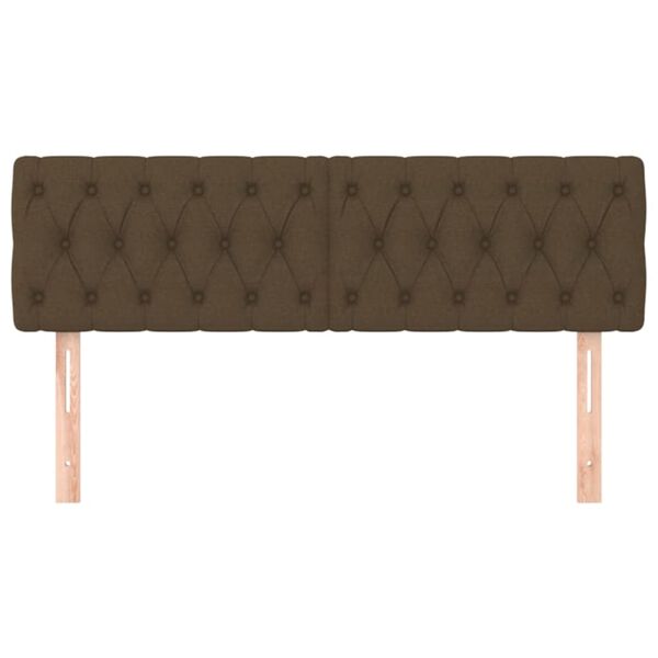 vidaXL Zagł&oacute;wki, ciemnobrązowe, 144x7x78/88 cm, tkanina