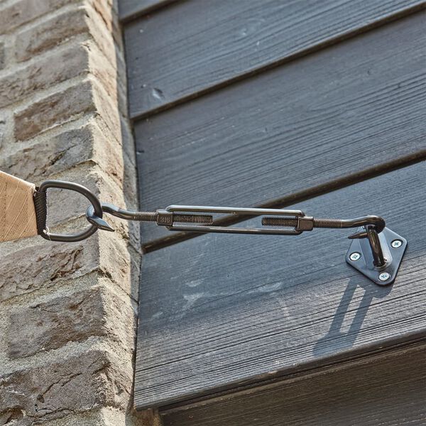 Livin'outdoor Mocowania do prostokątnego żagla ogrodowego, czarne