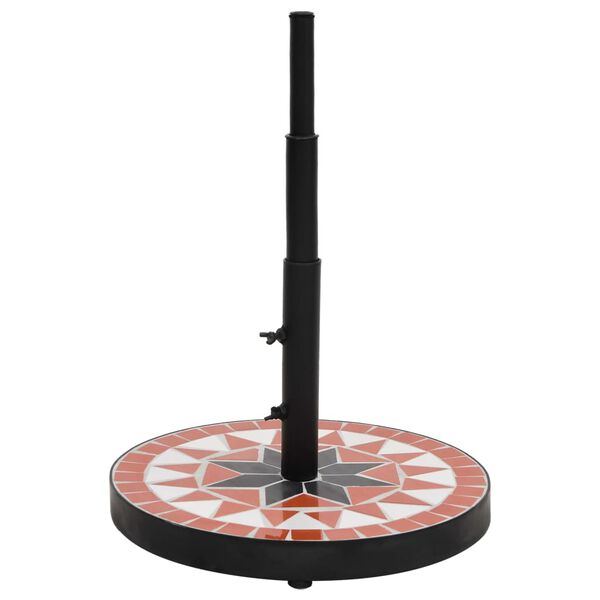 vidaXL Okrągła podstawa pod parasol, terakotowo-biała, 12 kg