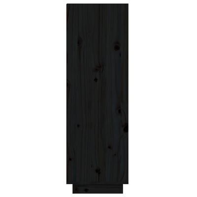 vidaXL Szafka na buty, czarna, 60x34x105 cm, lite drewno sosnowe