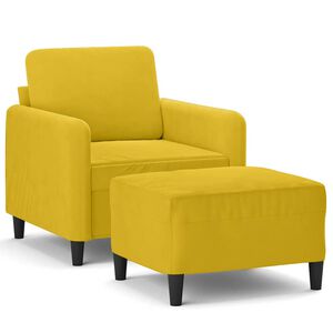 vidaXL Fotel z podn&oacute;żkiem, ż&oacute;łty, 60 cm, aksamit