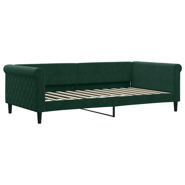vidaXL Sofa z funkcją spania, ciemnozielona, 100x200 cm, aksamitna