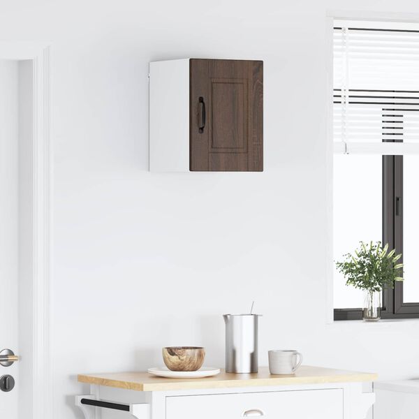 vidaXL Szafka kuchenna z p&oacute;łką z drzwiami Brązowy dąb 30 x 31 x 40 cm