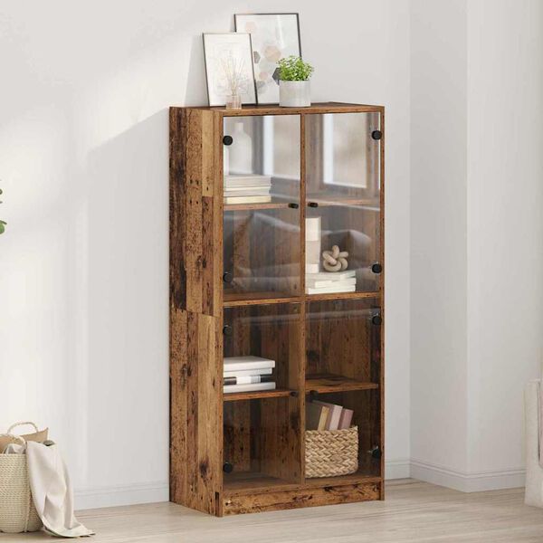 vidaXL Highboard Stare drewno 68 x 37 x 142 cm Materiał drewnopochodny