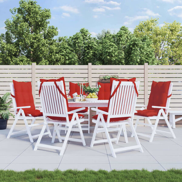 vidaXL Poduszki na krzesła z wysokim oparciem, 6 szt., czerwone