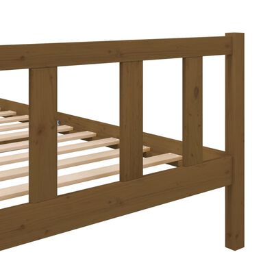 vidaXL Rama łóżka, miodowy brąz, lite drewno, 120x190 cm, 4FT