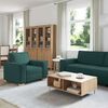vidaXL Sofa 3 pcs Ciemna zieleń 220 x 80 x 84 cm Tkanina lniana
