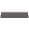 vidaXL Rama ł&oacute;żka otomana z materacem, szara, 90x190 cm, ekosk&oacute;ra