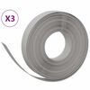 vidaXL Obrzeża ogrodowe, 3 szt., szare, 10 m, 10 cm, PE