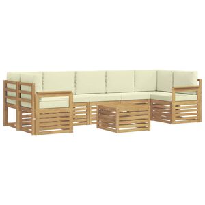 vidaXL Zestaw sof na zewnątrz 8 pcs Biały i kremowy Poliester