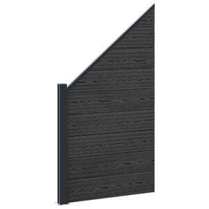 vidaXL Zestaw ogrodzeniowy 95 x 180 cm WPC i aluminium Czarny
