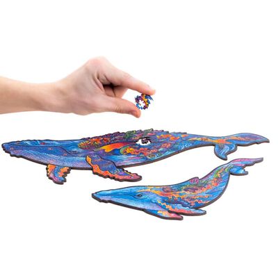 UNIDRAGON 172-częściowe, drewniane puzzle Milky Whales, M, 33x20 cm