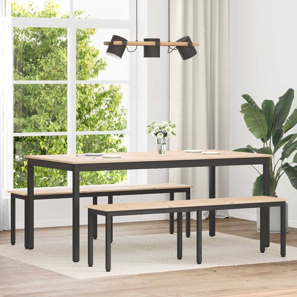 vidaXL ławka Naturalny 160 x 35 x 45 cm Lite drewno sosnowe