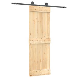 vidaXL Drzwi przesuwne Naturalny i czarny 70 x 210 cm