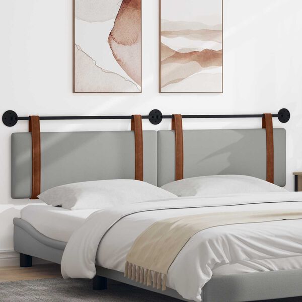 vidaXL Wisząca Głowa Gładki Szary chmur 210 x 55 x 5 cm Antyczny PU