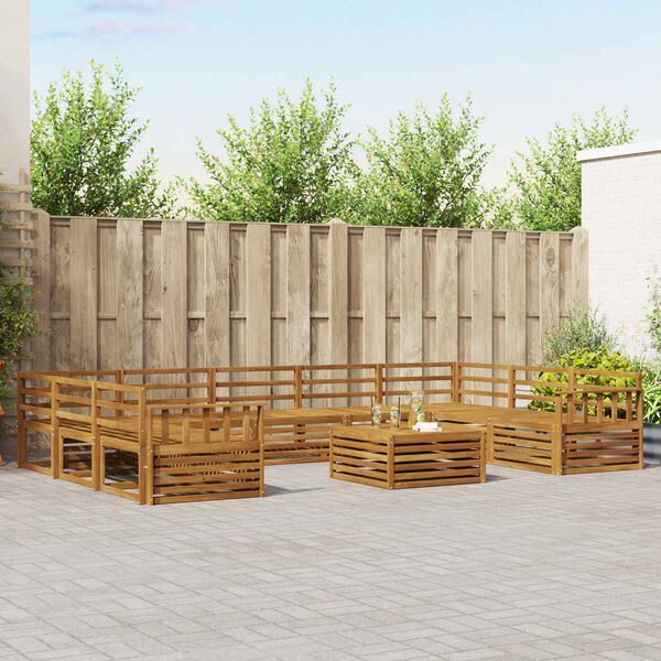 vidaXL Zestawy sof 10 pcs Naturalny Lite Drewno Akacji