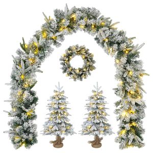 vidaXL Mini choinka świąteczna 45 cm 125 LED Ciepła biel PVC i PE