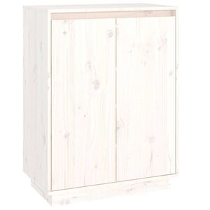 vidaXL Szafka na buty, biała, 60x35x80 cm, lite drewno sosnowe