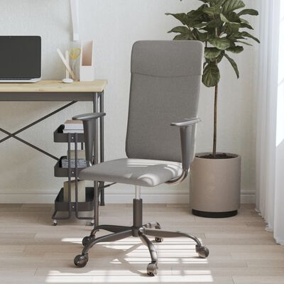 vidaXL Krzesło biurowe z regulowaną wysokością, ciemnoszare, tkanina