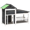 vidaXL Buda dla psa, szara, 143x60,5x109 cm, drewno sosnowe