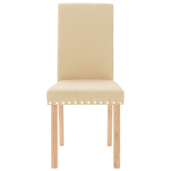 vidaXL Krzesła stołowe, 4 szt., kremowe, obite tkaniną