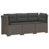 vidaXL Sofa ogrodowa 3-osobowa z poduszkami w rattanowym wyglądzie PP