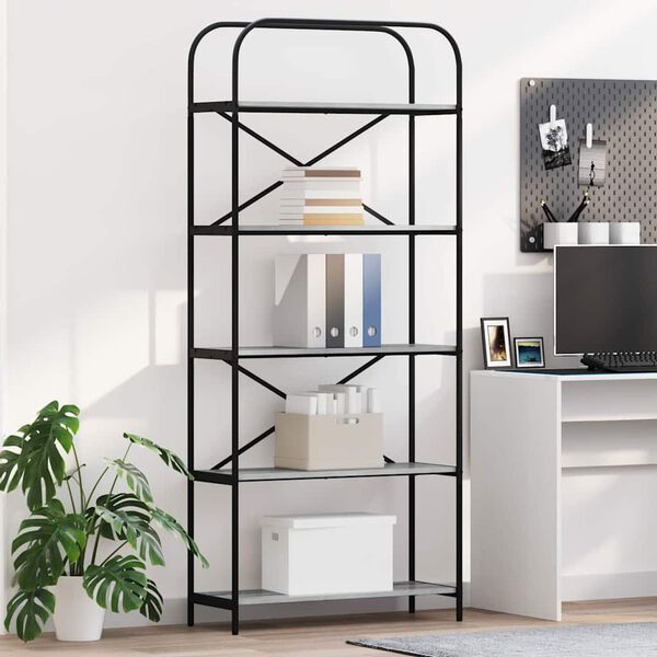 vidaXL P&oacute;łka na książki Szary Sonoma 80 x 30 x 183 cm