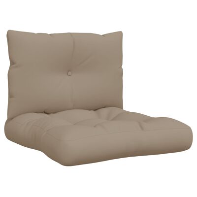 vidaXL Poduszki na sofę z palet, 2 szt., kolor taupe, tkanina