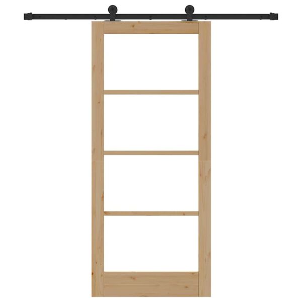 vidaXL Drzwi przesuwne ORKDAL Naturalny i czarny 86 x 198,5 cm