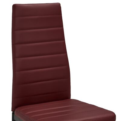 vidaXL Krzesła do jadalni, 2 szt., bordowe, sztuczna skóra
