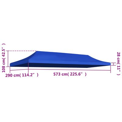 vidaXL Dach namiotu imprezowego, 3 x 6 m, niebieski