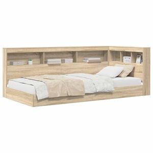 vidaXL Ł&oacute;żko z Biblioteczką Dąb Sonoma 75 x 190 cm Drewno inżynieryjne