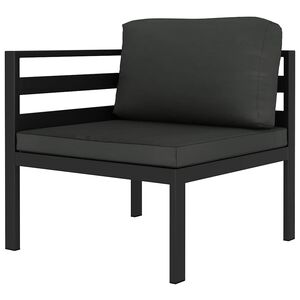 vidaXL Moduł sofy narożnej, 1 szt., z poduszkami, aluminium, antracyt
