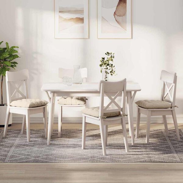 vidaXL Poduszki na siedziska 4 pcs Beżowy 40 x 40 x 6 cm Mikrofibra