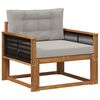 vidaXL Środkowa sofa ogrodowa Naturalny i jasnoszary 83 x 91 x 73 cm