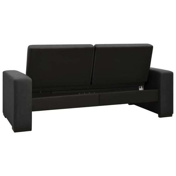 vidaXL Kanapa rozkładana, ciemnoszara, tapicerowana tkaniną