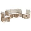 vidaXL Zestaw sof na zewnątrz z poduszką 5 pcs naturalny Poliester