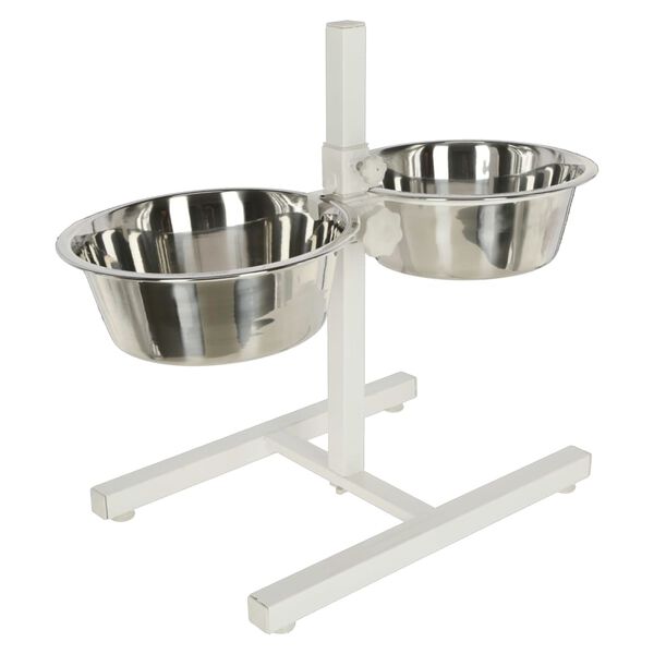 Kerbl Miski dla zwierzaka z białym stojakiem, 2x2,8 L, 43 cm