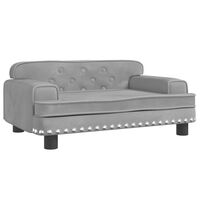 vidaXL Sofa dla dzieci, jasnoszara, 70x45x30 cm, aksamit