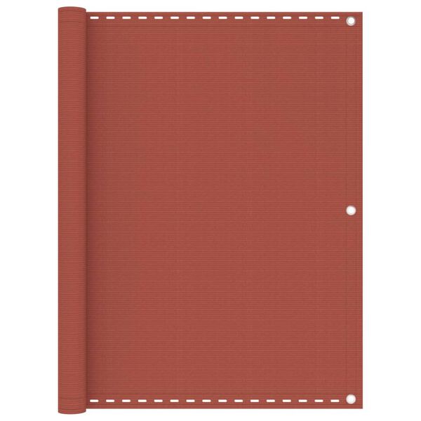 vidaXL Parawan balkonowy, kolor terakotowy, 120x400 cm, HDPE