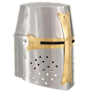 vidaXL Replika średniowiecznego zabytkowego hełmu, LARP, srebrna stal