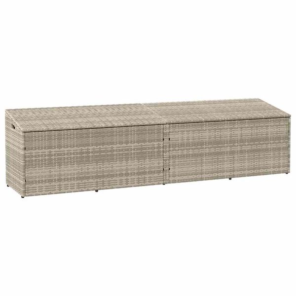 vidaXL Skrzynia ogrodowa jasnoszara 220x50x58 cm polirattan