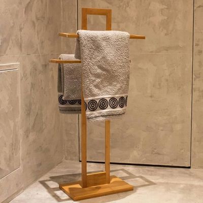 Bathroom Solutions Wieszak na ręczniki, bambusowy, 38x32,5x70 cm