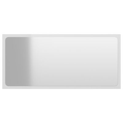 vidaXL Lustro łazienkowe, wysoki połysk, białe, 80x1,5x37 cm, płyta