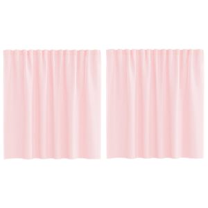 vidaXL Zasłony woalowe z pętelkami 2 szt. Jasnor&oacute;żowe 140x140 cm