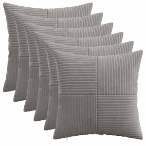 vidaXL Poszewka na poduszkę 6 pcs ALMELO jasnoszary 30 x 30 cm sztruks